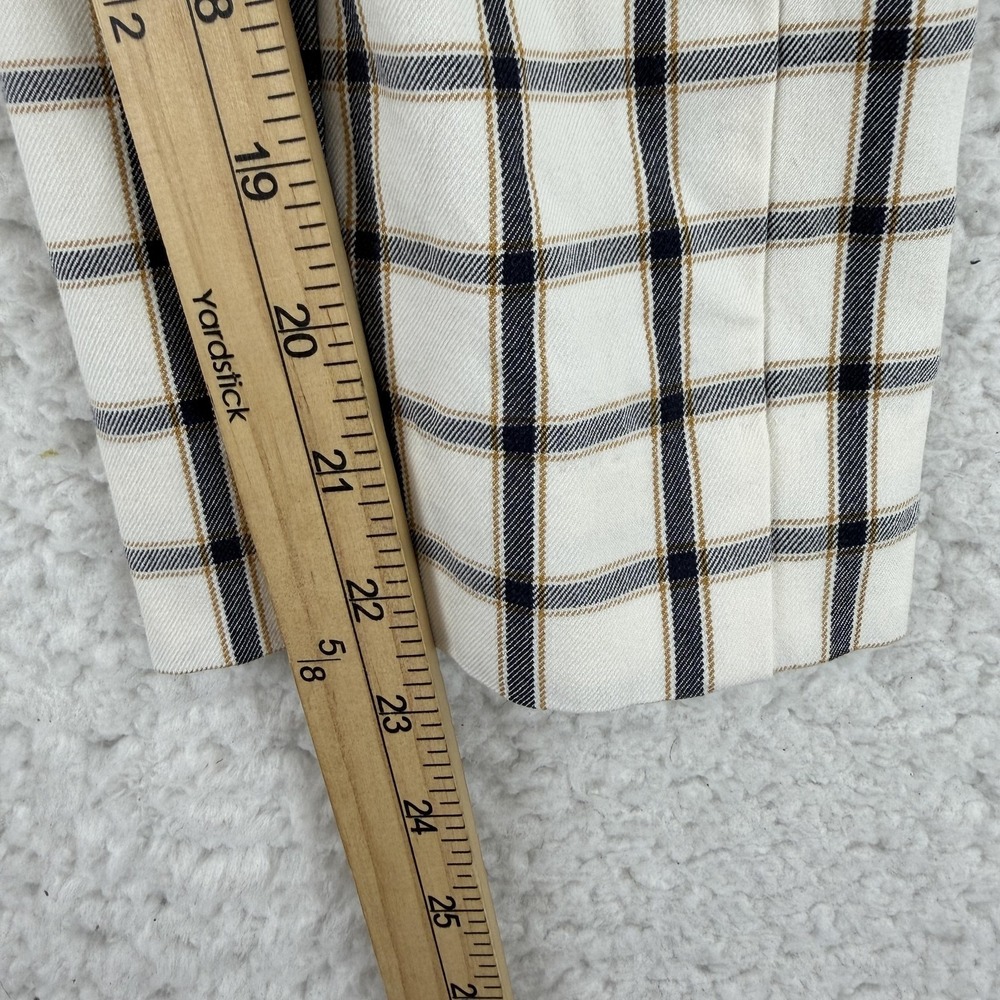 Anthropologie Dress Pants Womens 2P White Plaid Essential Slim Cropped 28x22 NWT - Picture 5 of 8